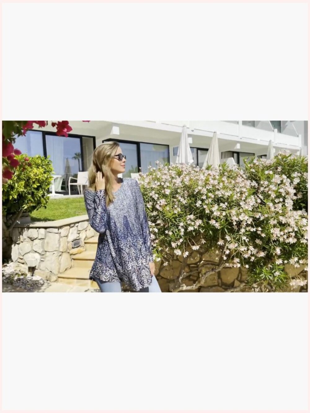 Long Sleeve Tunic Top for Leggings V-Neck Blouse Stretch - Picture 6 of 7